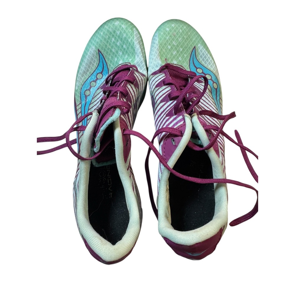 Saucony Vendetta 2 Womens 9 Track Field Racing Spikes Teal Purple